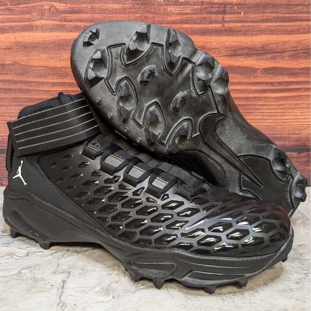 Nike Jordan Force Savage Pro 2 Shark Men's 14.5 Black Football Cleats CV1666-003